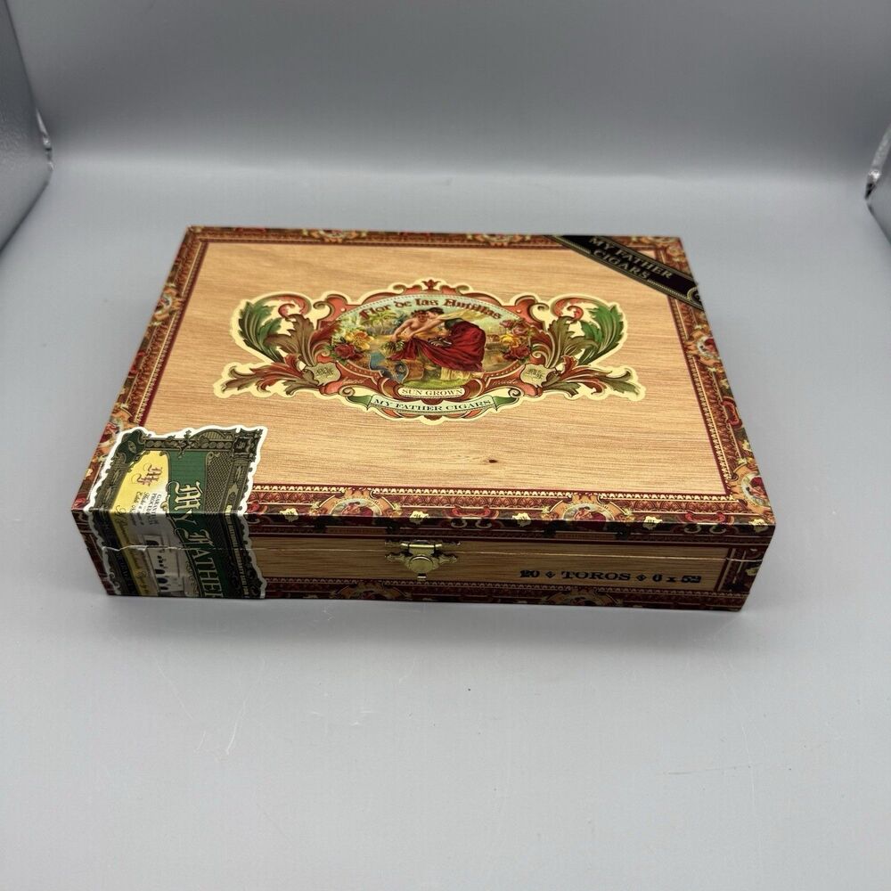 Flor de las Antillas Torpedo Maduro Empty Wood Cigar Box 9" x 7" x 2"